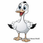Kid-Friendly Cartoon Goose Coloring Pages 4