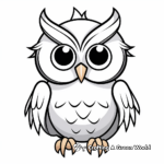 Kid-Friendly Cartoon Great Horned Owl Coloring Pages 1