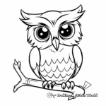 Kid-Friendly Cartoon Great Horned Owl Coloring Pages 2