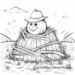 Kid-Friendly Cartoon Haystack Coloring Pages 3