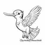 Kid-Friendly Cartoon Hummingbird Coloring Pages 4