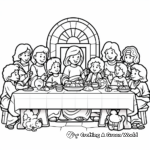 Kid-Friendly Cartoon Last Supper Coloring Pages 1