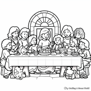 Kid-Friendly Cartoon Last Supper Coloring Pages 1