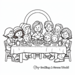 Kid-Friendly Cartoon Last Supper Coloring Pages 2
