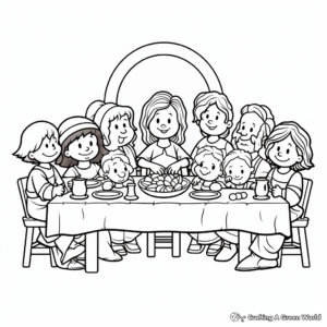 Kid-Friendly Cartoon Last Supper Coloring Pages 2