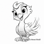 Kid-Friendly Cartoon Macaw Coloring Pages 1
