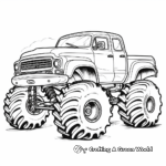 Kid-Friendly Cartoon Monster Truck Coloring Pages 3