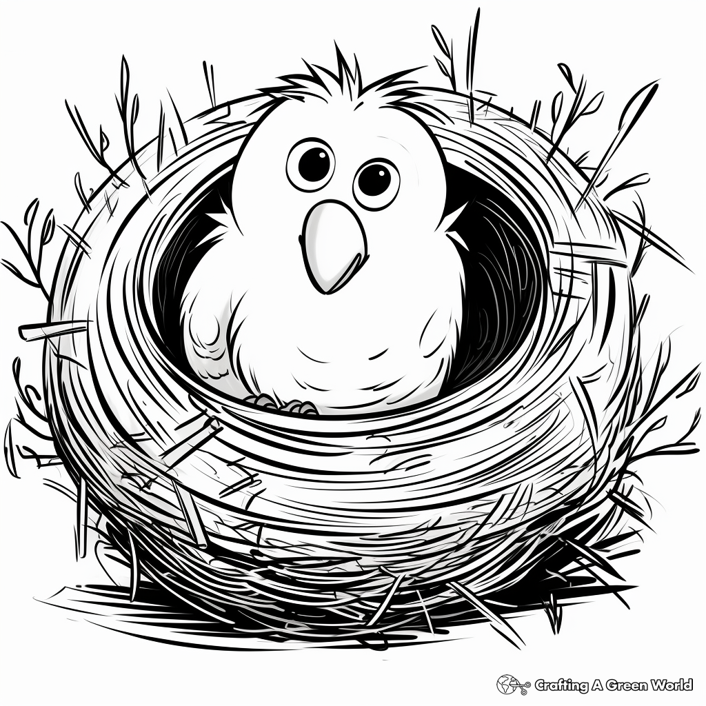 Kid-Friendly Cartoon Nest Coloring Pages 1