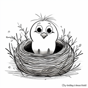 Kid-Friendly Cartoon Nest Coloring Pages 3