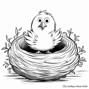 Kid-Friendly Cartoon Nest Coloring Pages 4