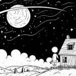 Kid-Friendly Cartoon Night Sky Coloring Pages 1