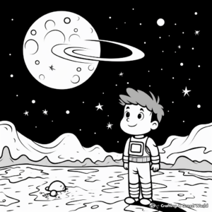 Kid-Friendly Cartoon Night Sky Coloring Pages 2