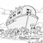 Kid-Friendly Cartoon Noah's Ark Coloring Pages 1