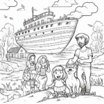 Kid-Friendly Cartoon Noah's Ark Coloring Pages 3