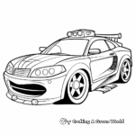 Kid-Friendly Cartoon Police Car Coloring Pages 1
