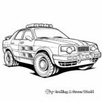 Kid-Friendly Cartoon Police Car Coloring Pages 4