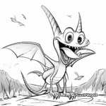 Kid-Friendly Cartoon Pteranodon Coloring Pages 2