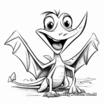 Kid-Friendly Cartoon Pteranodon Coloring Pages 4