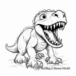 Kid-Friendly Cartoon Scary T Rex Coloring Pages 1