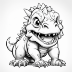 Kid-Friendly Cartoon Scary T Rex Coloring Pages 4