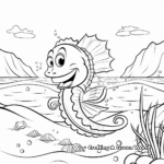 Kid-Friendly Cartoon Sea Creature Beach Coloring Pages 1