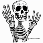 Kid-Friendly Cartoon Skeleton Hand Coloring Pages 1