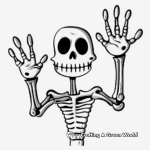Kid-Friendly Cartoon Skeleton Hand Coloring Pages 2