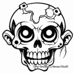 Kid-Friendly Cartoon Skull Coloring Pages 1