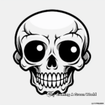 Kid-Friendly Cartoon Skull Coloring Pages 2