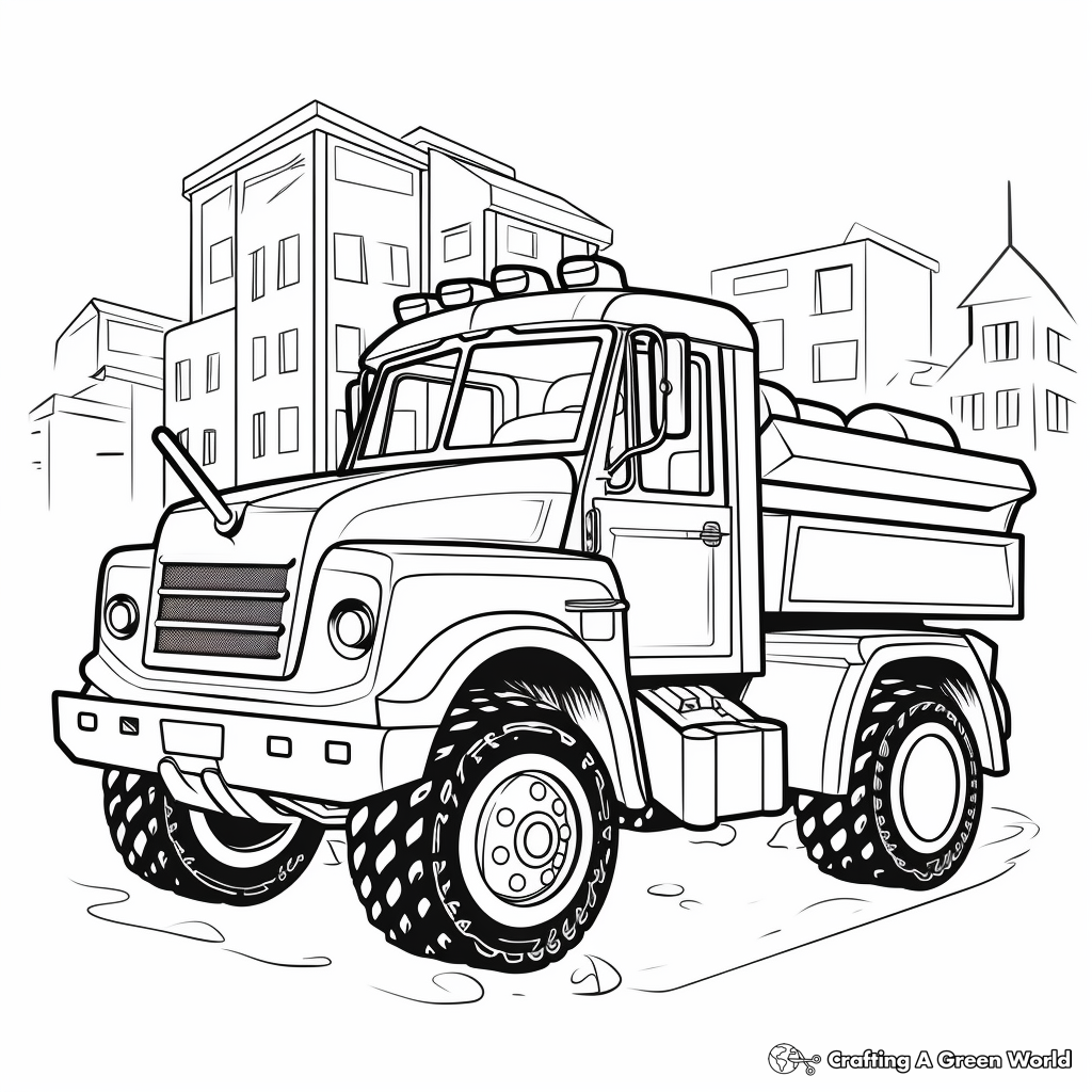 Kid-Friendly Cartoon Snow Plow Truck Coloring Pages 2