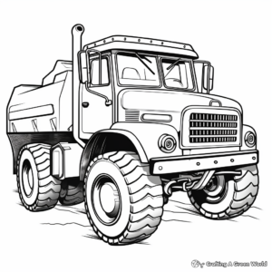 Kid-Friendly Cartoon Snow Plow Truck Coloring Pages 4