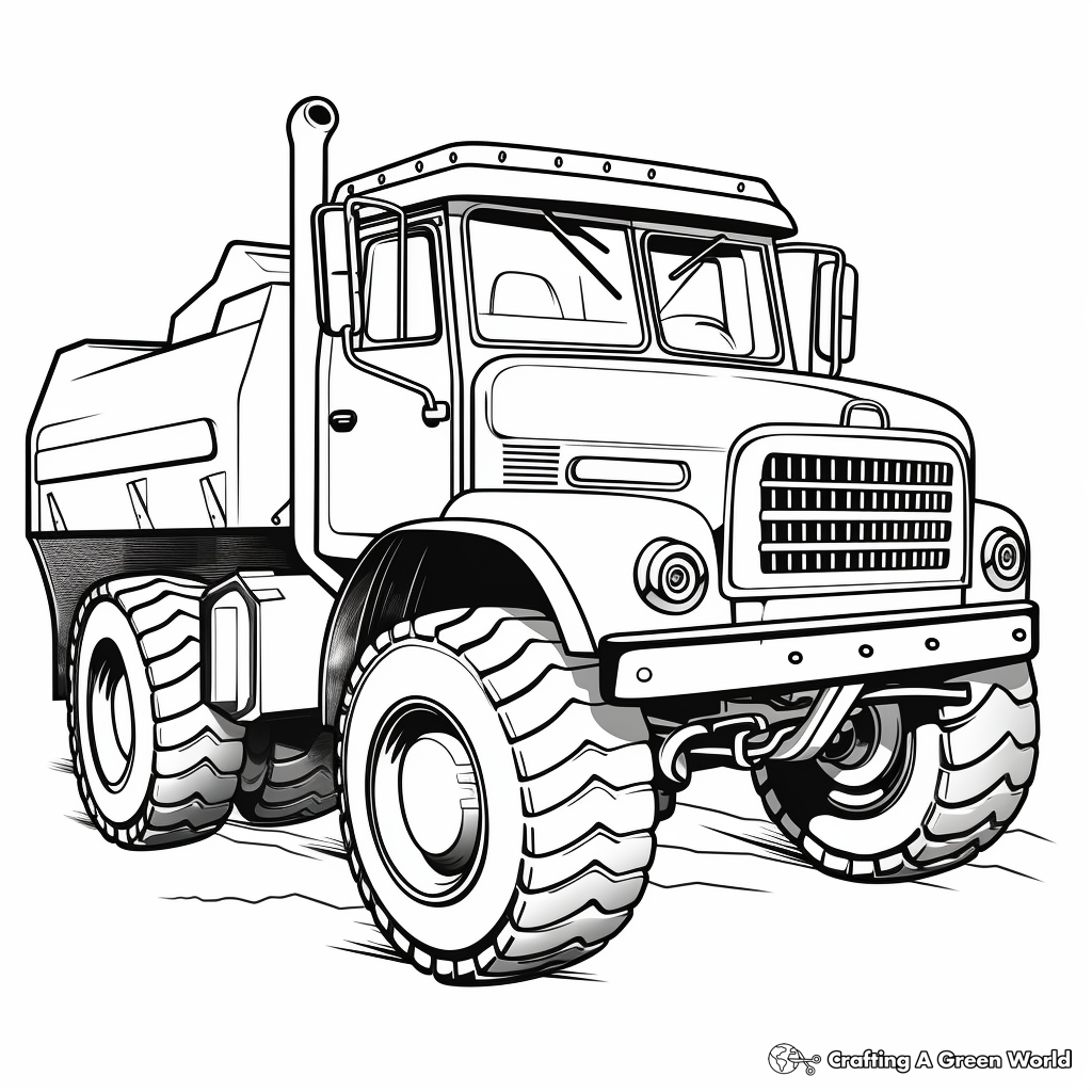 Kid-Friendly Cartoon Snow Plow Truck Coloring Pages 4