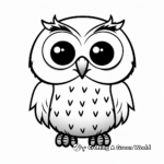 Kid-Friendly Cartoon Snowy Owl Coloring Pages 1