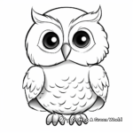 Kid-Friendly Cartoon Snowy Owl Coloring Pages 3