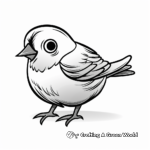 Kid-Friendly Cartoon Sparrow Coloring Pages 4