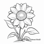 Kid-Friendly Cartoon Sunflower Coloring Pages 3