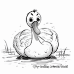 Kid-Friendly Cartoon Swan Coloring Pages 2
