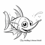 Kid-Friendly Cartoon Swordfish Coloring Pages 1