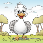 Kid-Friendly Cartoon Turkey Coloring Pages 2