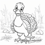 Kid-Friendly Cartoon Turkey Coloring Pages 3