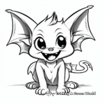 Kid-Friendly Cartoon Vampire Bat Coloring Pages 2