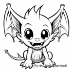 Kid-Friendly Cartoon Vampire Bat Coloring Pages 4