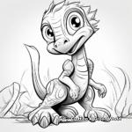 Kid-Friendly Cartoon Velociraptor Coloring Pages 1