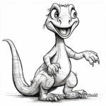 Kid-Friendly Cartoon Velociraptor Coloring Pages 3