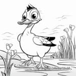 Kid-Friendly Cartoon Wood Duck Coloring Pages 2