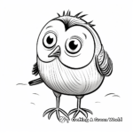 Kid-Friendly Cartoon Wren Coloring Pages 1