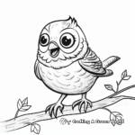Kid-Friendly Cartoon Wren Coloring Pages 3