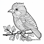 Kid-friendly Christmas Cardinal Coloring Pages 3