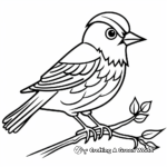 Kid-friendly Christmas Cardinal Coloring Pages 4