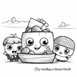 Kid-friendly Cute Sushi Cartoons Coloring Pages 2